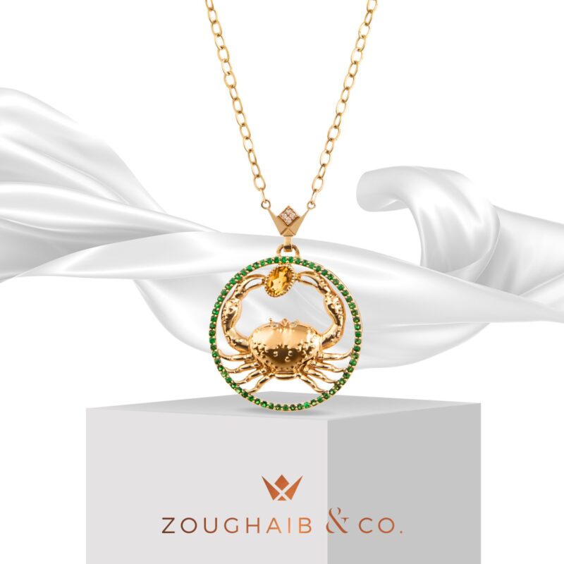Zodiac Diamond Necklace Cancer with Precious Stones - Image 2