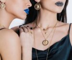 Zodiac Diamond Necklace Leo with Black Diamond and Red Stone - Image 2