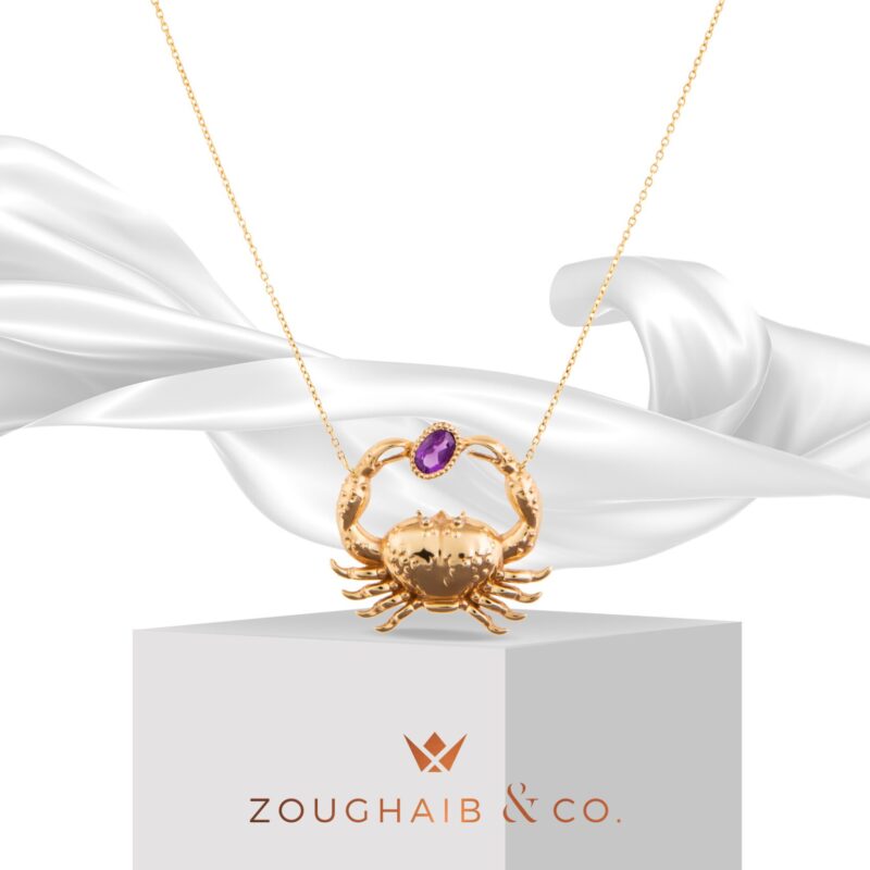 Zodiac Diamond Necklace Cancer with Precious Stones - Image 2