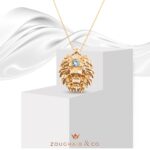 Zodiac Diamond Necklace Leo with Precious Stones - Image 2