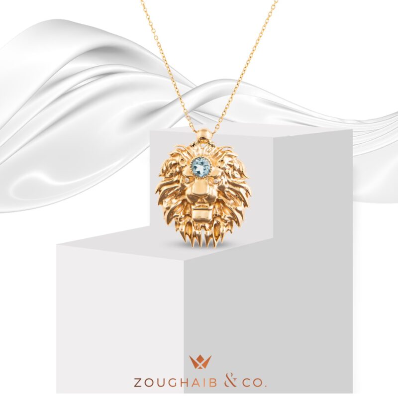 Zodiac Diamond Necklace Leo with Precious Stones - Image 2