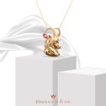 Zodiac Diamond Necklace Capricorn with Precious Stone - Image 2