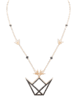 Emblem Diamond Necklace with Black Diamond - Image 3