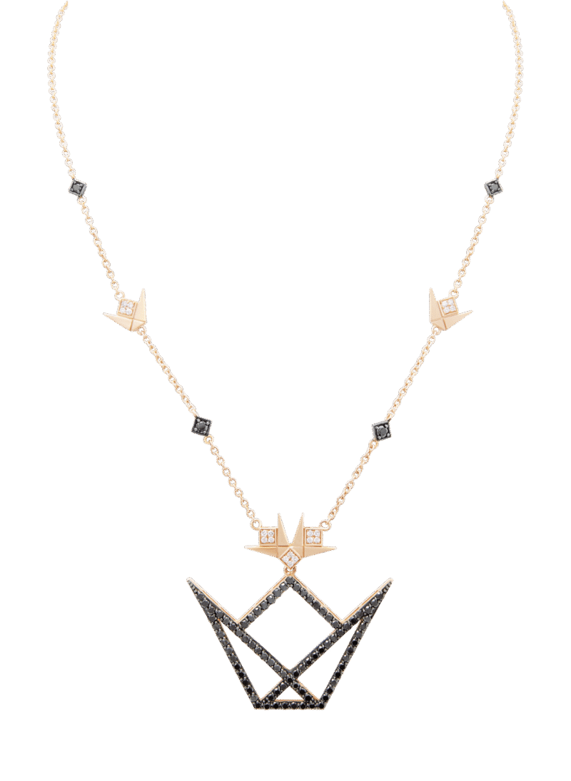 Emblem Diamond Necklace with Black Diamond - Image 3