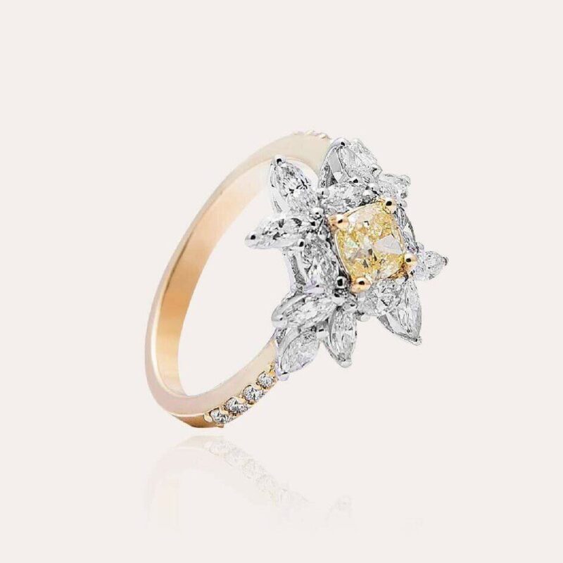 Classic Diamond Ring with Fancy Diamond - Image 3