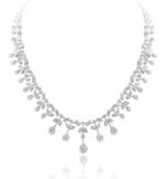 Bridal Diamond Necklace with Marquise and Pear - Image 2