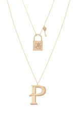 Initials Gold Necklace Letter P - Image 2