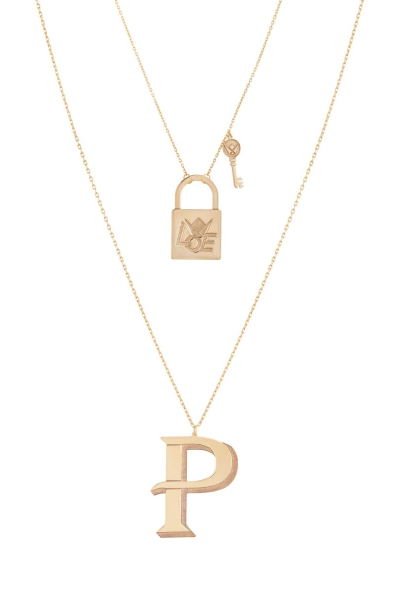 Initials Gold Necklace Letter P - Image 2