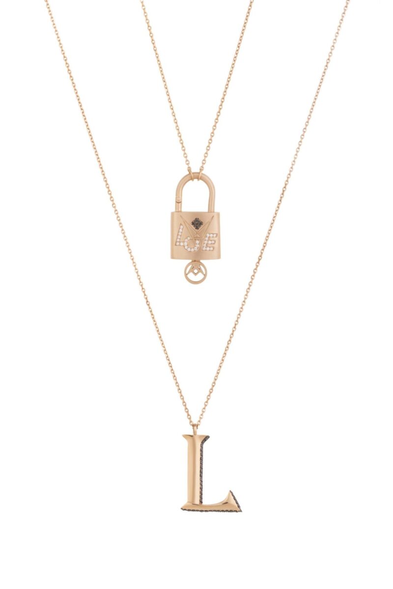 Initials Fancy Black Diamond Necklace L - Image 2
