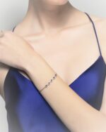 Classic Diamond Bracelet with Sapphire - Image 2