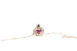 Crown 3D Gold Necklace with Colored Stones - Image 2