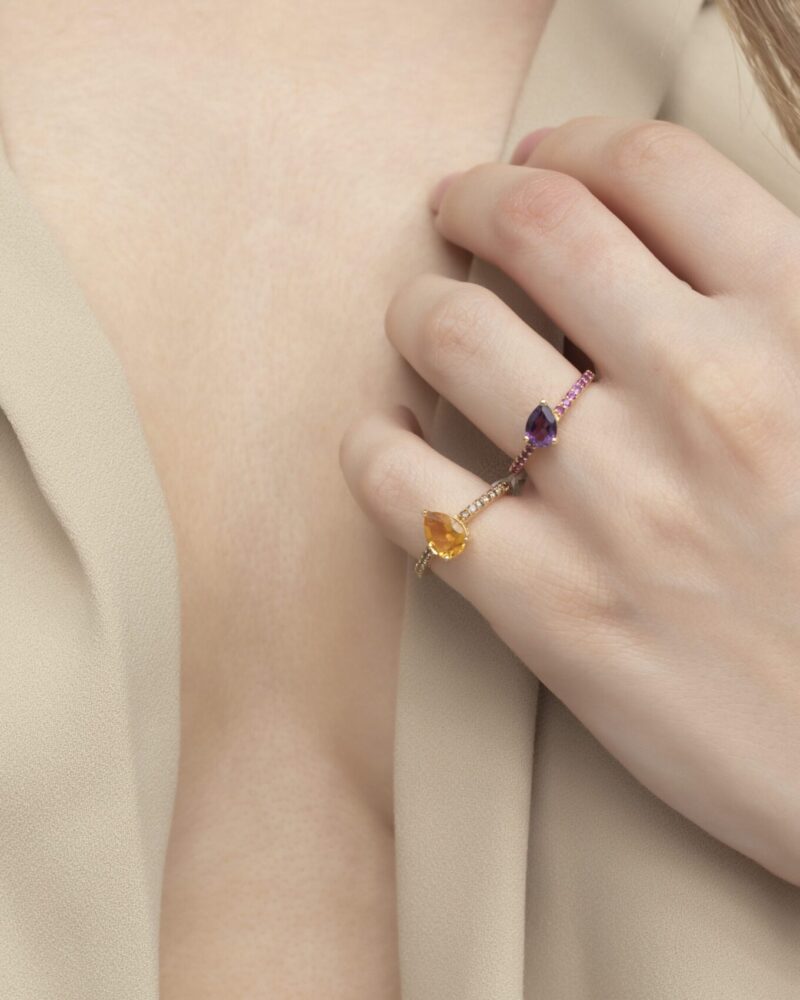 Daily Dazzle Fancy Diamond Ring with Precious Stone - Image 2