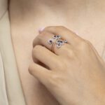 Classic Diamond Ring with Sapphire - Image 2