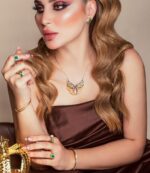 Fairy Taile Diamond Necklace Wings with Precious Colors - Image 3