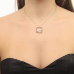 Initials Fancy Black Diamond Necklace  S Arabic Letter - Image 2