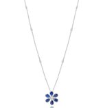 Daily Dazzle Flower Diamond Necklace with Sapphire - Image 2