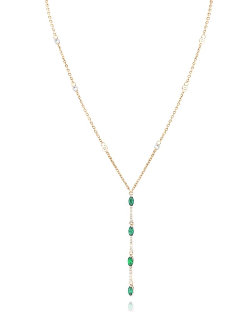 Daily Dazzle Diamond Necklace with Emerald - Image 2
