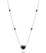 Classic Diamond Necklace with Black Heart - Image 2