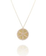Exotic Summer Diamond Lemon Necklace with Sapphire - Image 3