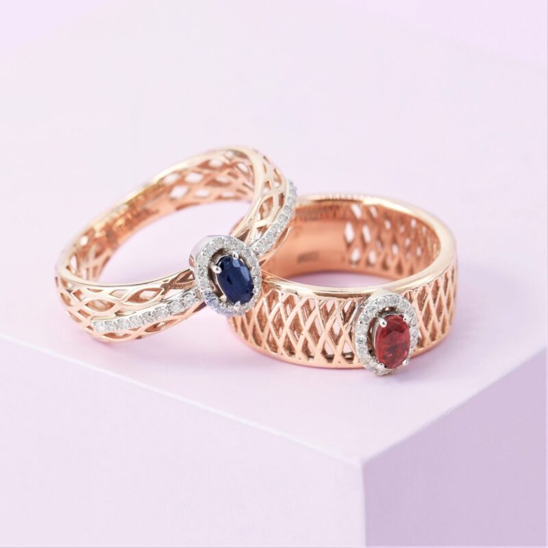 Classic Diamond Ring with Sapphire - Image 3