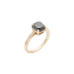 Classic Diamond Ring with Center Black Diamond - Image 3