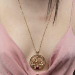 Zodiac Diamond Necklace Scorpio with Brown Diamond and Precious Stones - Image 2