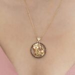 Zodiac Diamond Necklace Gemini with Black Diamond and Precious Stone - Image 2