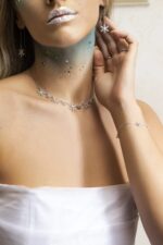 Snowflake Diamond Necklace with Precious Stones - Image 3