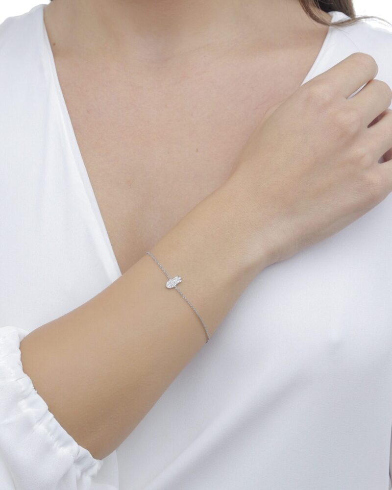 Religious Diamond Hand of Fatima Bracelet - Image 2