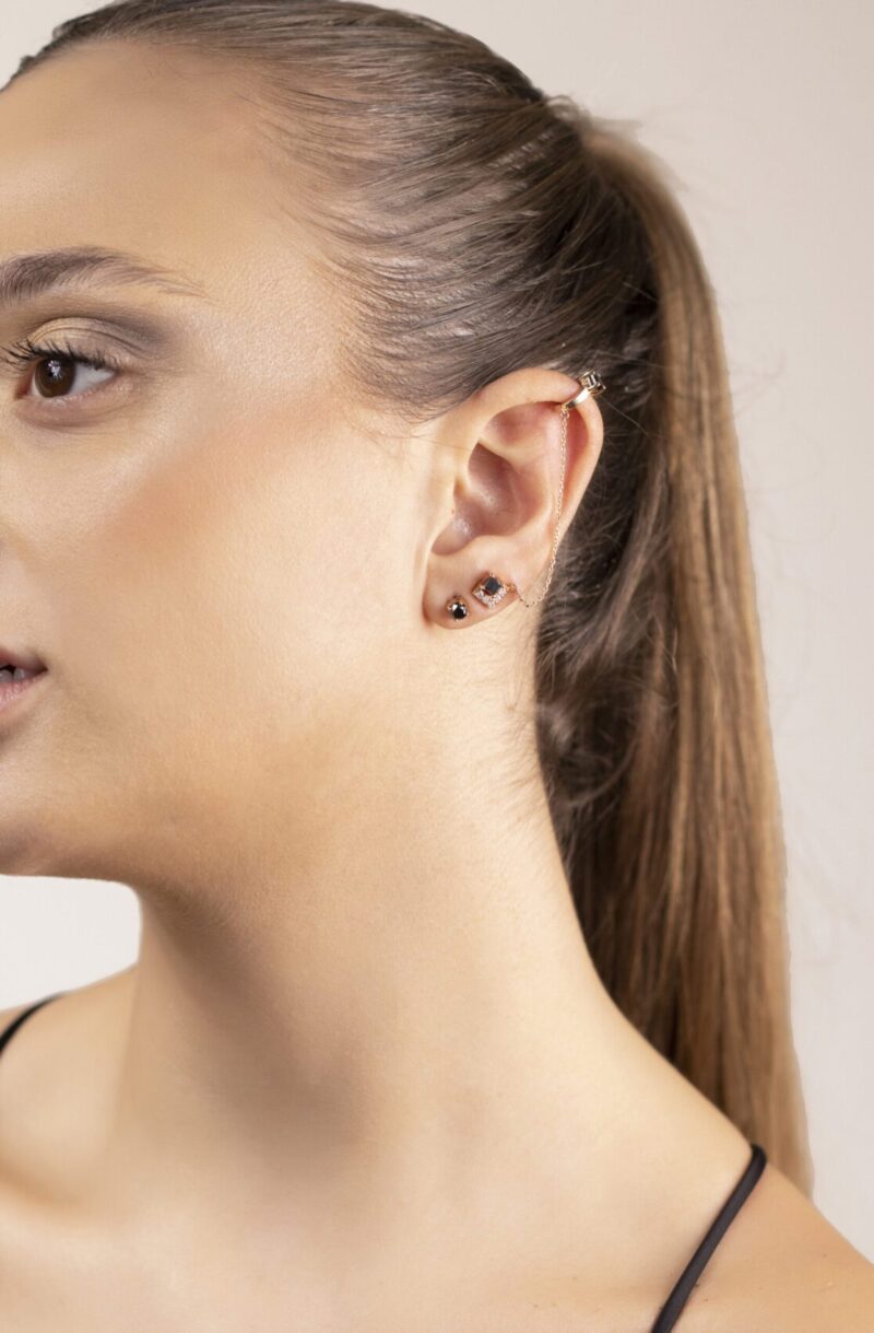 Daily Dazzle Diamond Single Earring with Black Diamond - Image 2