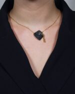Tarboush Diamond Pendant with Black Diamond - Image 2