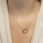 Tarboush Diamond Necklace with Ruby and Black Diamond - Image 2