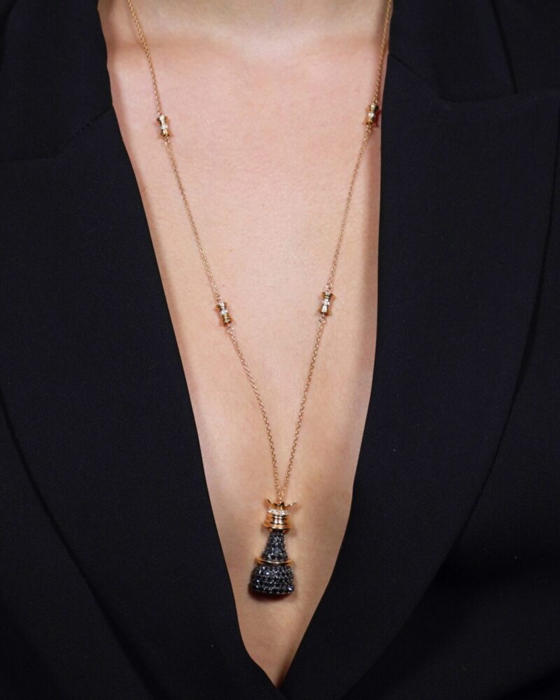 Chess Diamond Necklace with Fancy Diamond - Image 2