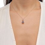 Chess Diamond Necklace with Sapphire - Image 2