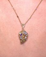 Leaves Diamond Bracelet with Pink Sapphire and Precious Colors - Image 2