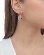 Leaves Diamond Earrings with Precious Colors - Image 2
