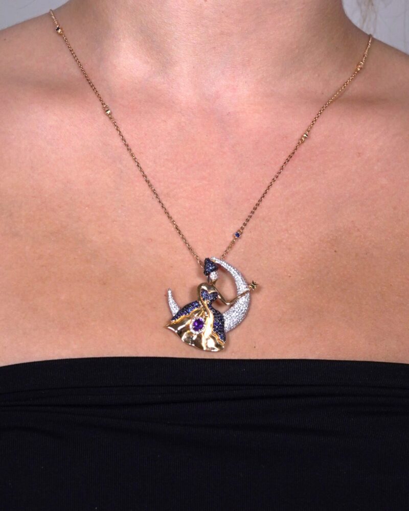 Fairy Tale Diamond Necklace with Sapphire and Precious Colors - Image 2