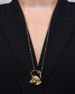 Zodiac Diamond Necklace Taurus with Green Sapphire and Precious Stone - Image 2