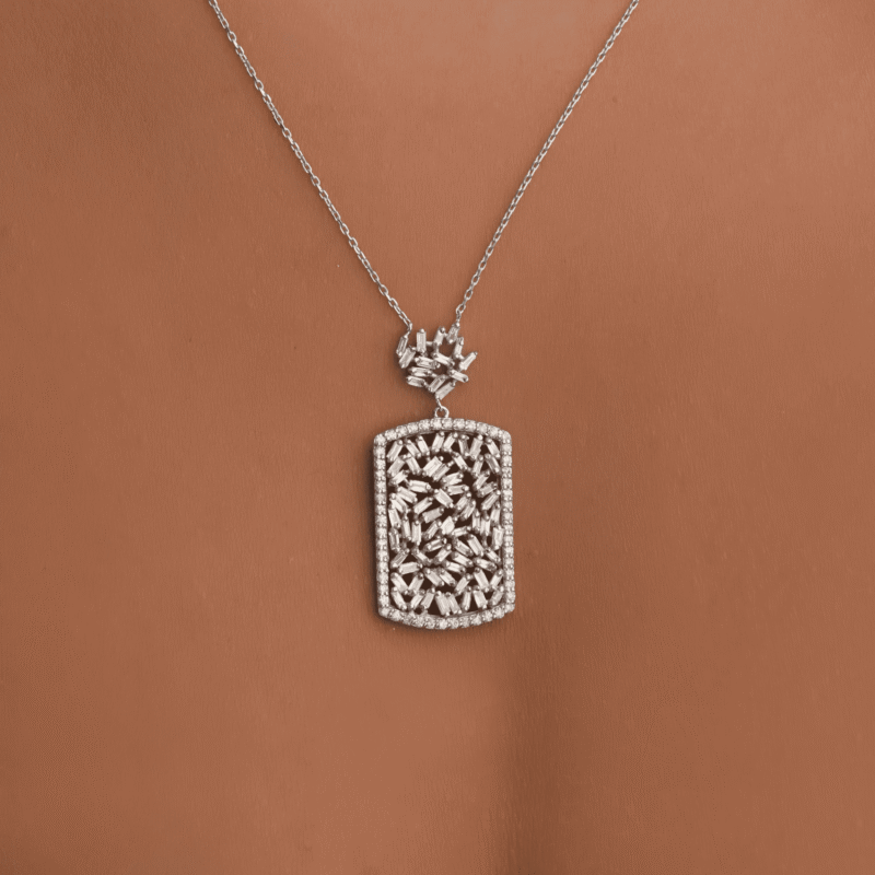 Daily Dazzle Diamond Necklace with Baguette Diamond - Image 2