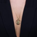 Zodiac Diamond Necklace Capricorn with Brown Diamond and Precious Stone - Image 2