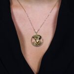 Zodiac Diamond Necklace Aquarius with Brown Diamond and Precious Stones - Image 2