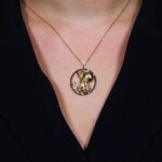 Zodiac Diamond Necklace Aquarius with Black Diamond and Precious Stone - Image 2
