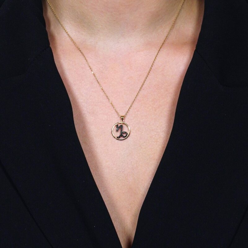 Zodiac Black Diamond Necklace Capricorn - Image 2
