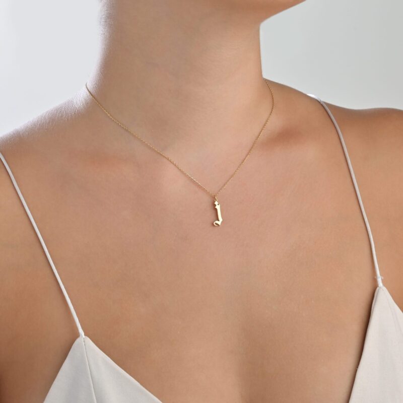 Initials Gold Necklace Letter J - Image 2