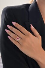 Classic Diamond Ring with Ruby - Image 2