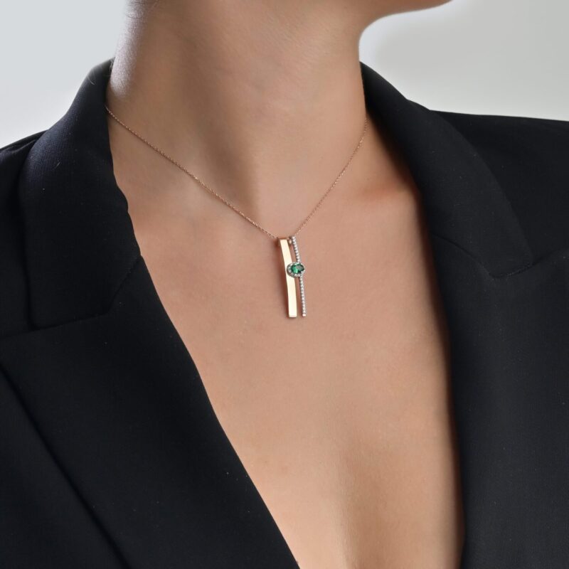 Daily Dazzle Diamond Necklace with Colored Stone - Image 2