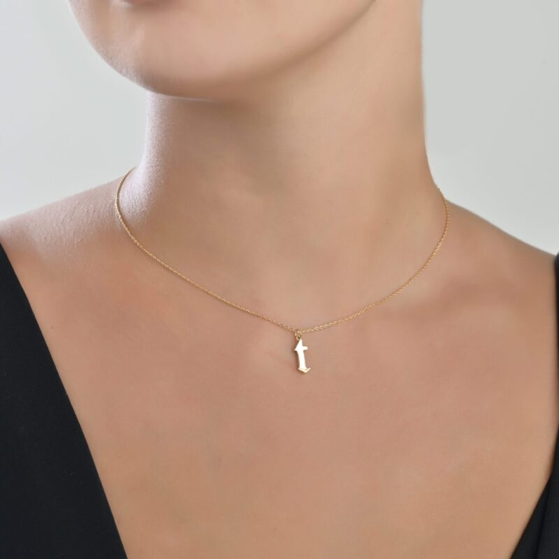 Initials Necklace Letter T - Image 2