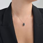 Classic Diamond Necklace with Fancy Black Diamond - Image 2