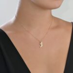 Initials Gold Necklace Letter F - Image 2