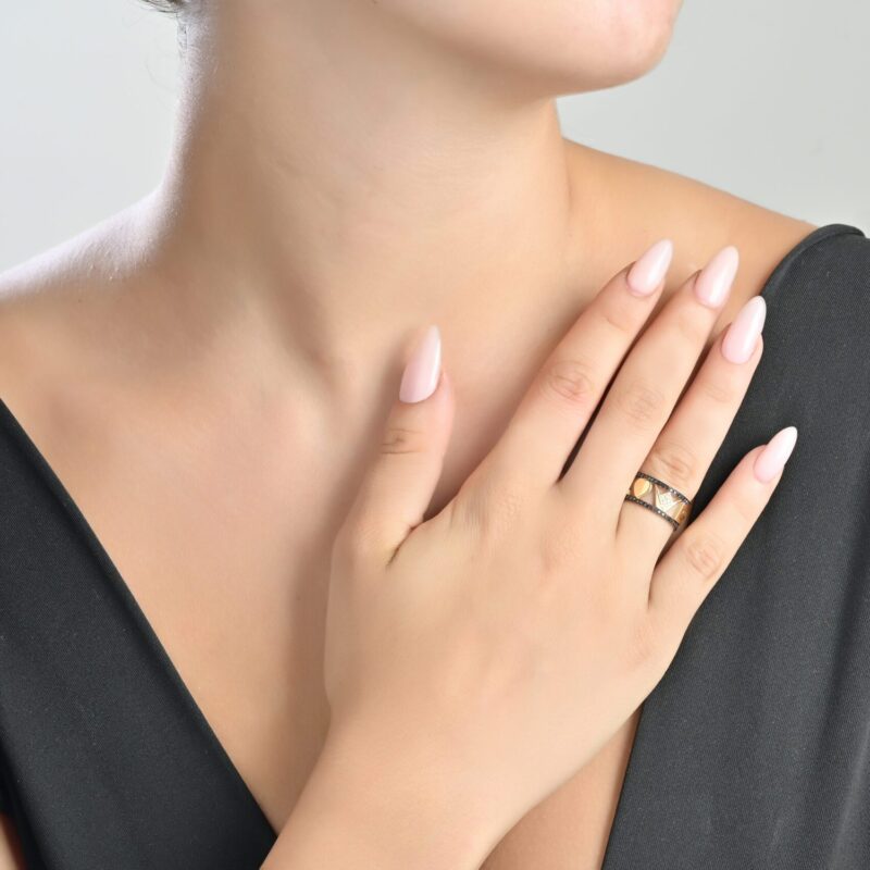 Emblem Diamond  Love Ring with Black Diamond - Image 2